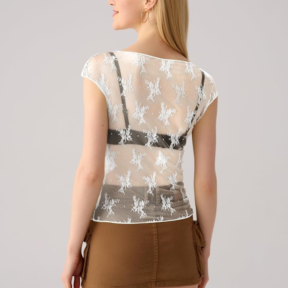 Elegant White Floral Lace Blouse